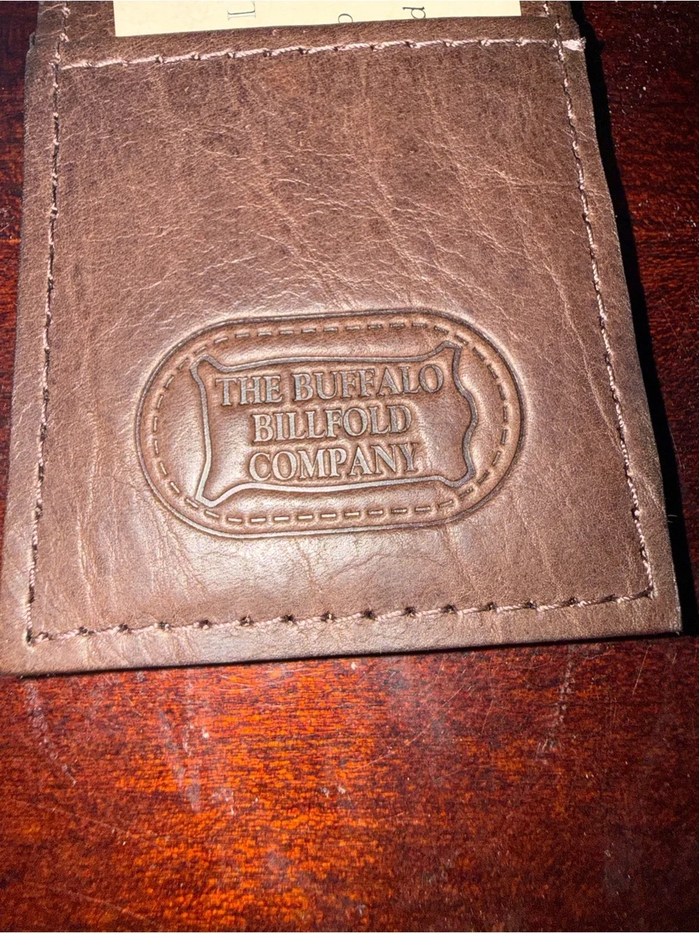 The Buffalo Billfold Company Brown Leather Money Clip Card Holder